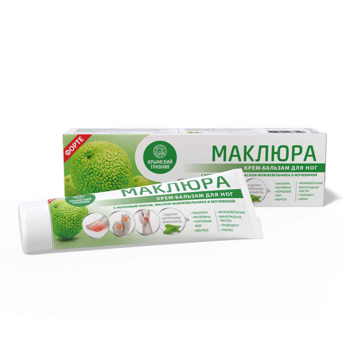 Крем-бальзам для ног МАКЛЮРА с норковым жиром, маслом можжевельника и мочевиной — изображение 2