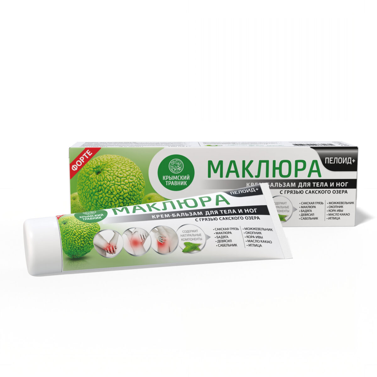 Маклюра ПЕЛОИД+ крем-бальзам для тела и ног с грязью Сакского озера — изображение 2